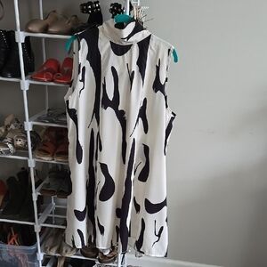 SHEIN Black and White A-Line Mini Dress